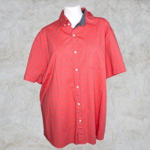 Hawker Rye Mens Button Down Coral Collared Shirt